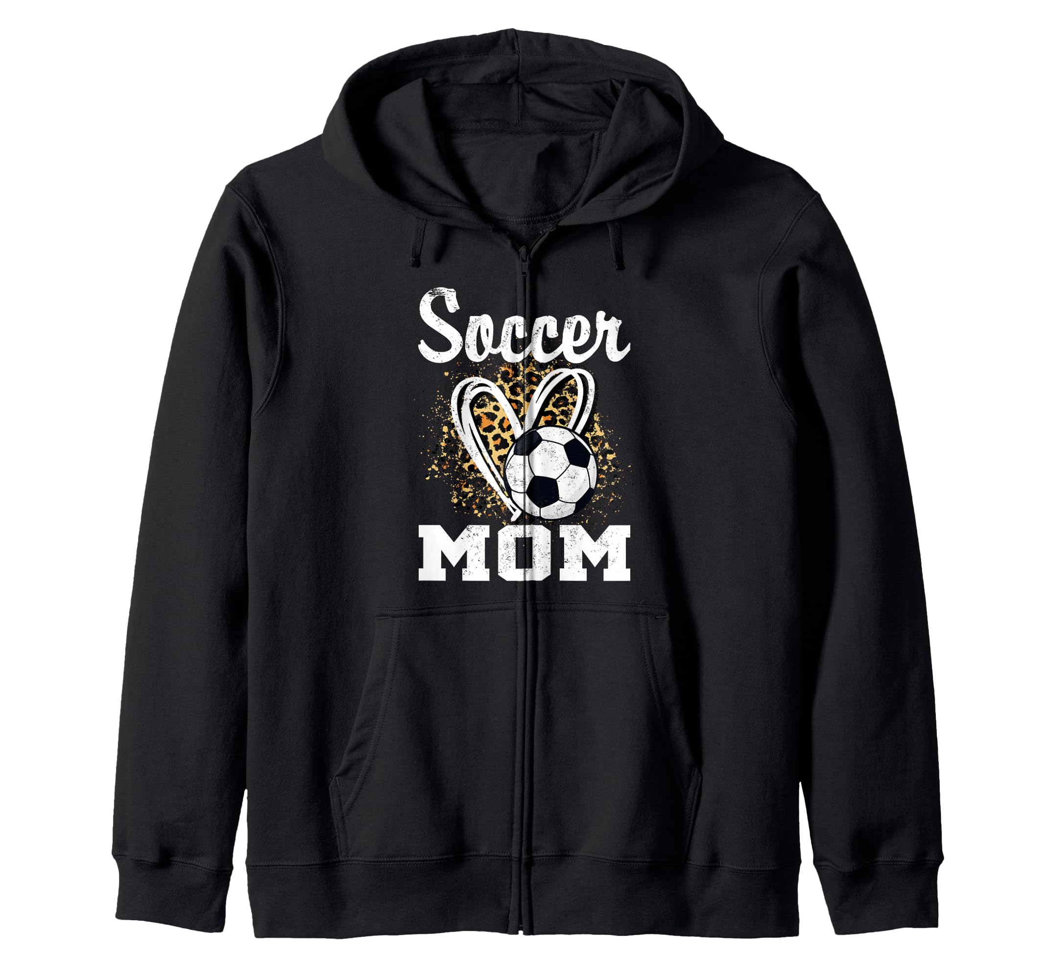 Soccer Mom Leopard Heart Soccer Fan Sweatshirt - Trendy Graphic Unisex