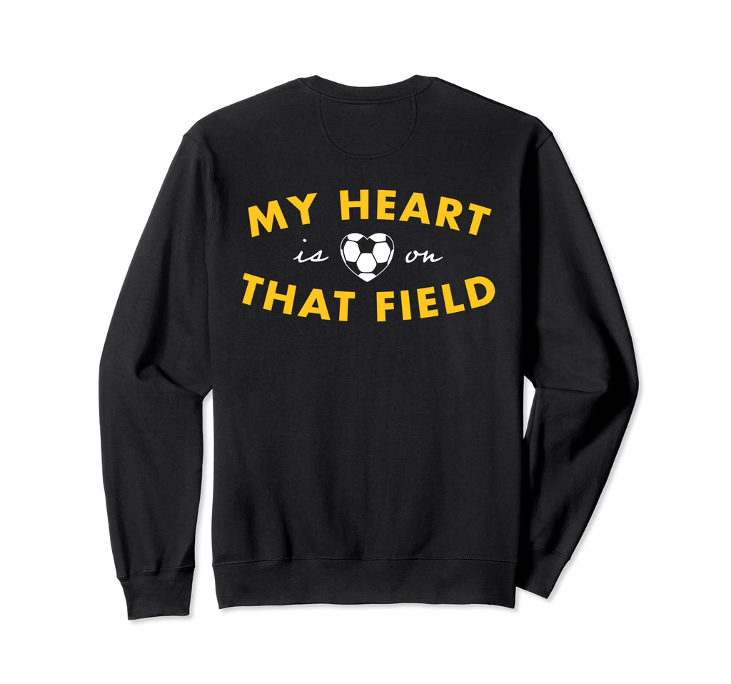 My Heart Is That Field Soccer Sweatshirt - Minimalist Print for Adults