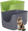 Gefryco Jumbo Cat Litter Box with High Sides, Extra Large for Muti Cats Open Big Cat Litter Box Anti-Splashing, High Wall Litter Tray for Indoor Medium and Large Cats(2Pack)