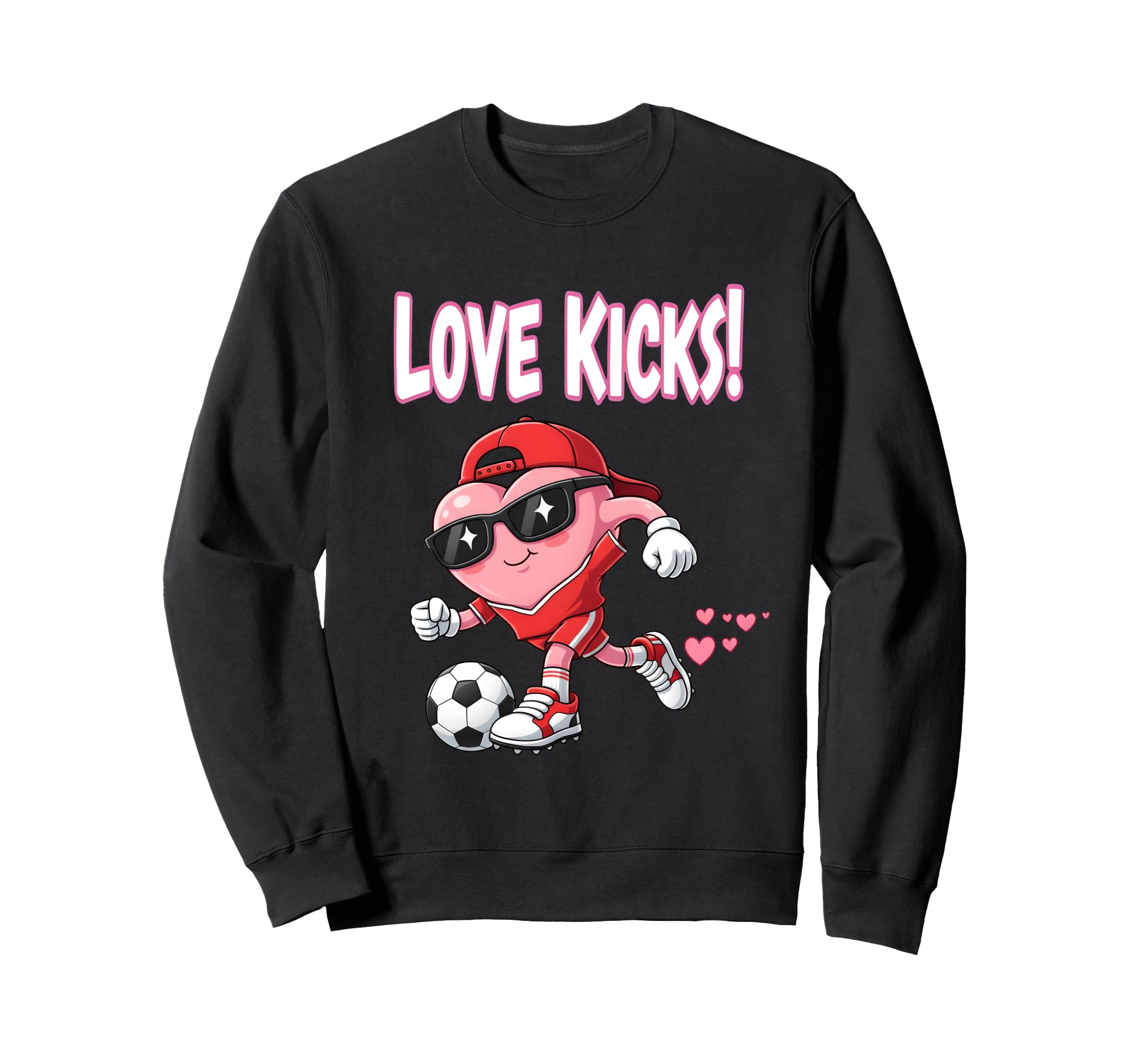 Valentine Gift Soccer Heart Sport Sweatshirt - Graphic Print Men Women