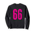 Number 66 Distressed Sport Team Sweatshirt - Graphic Print for Adults