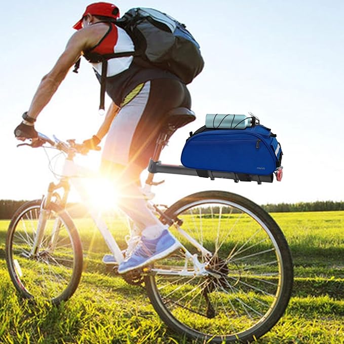 MOSISO Bike Rack Bag, Waterproof Bicycle Trunk Pannier Rear Seat Pouch Cycling Bike Carrier Backseat Storage Luggage Saddle Shoulder Bag