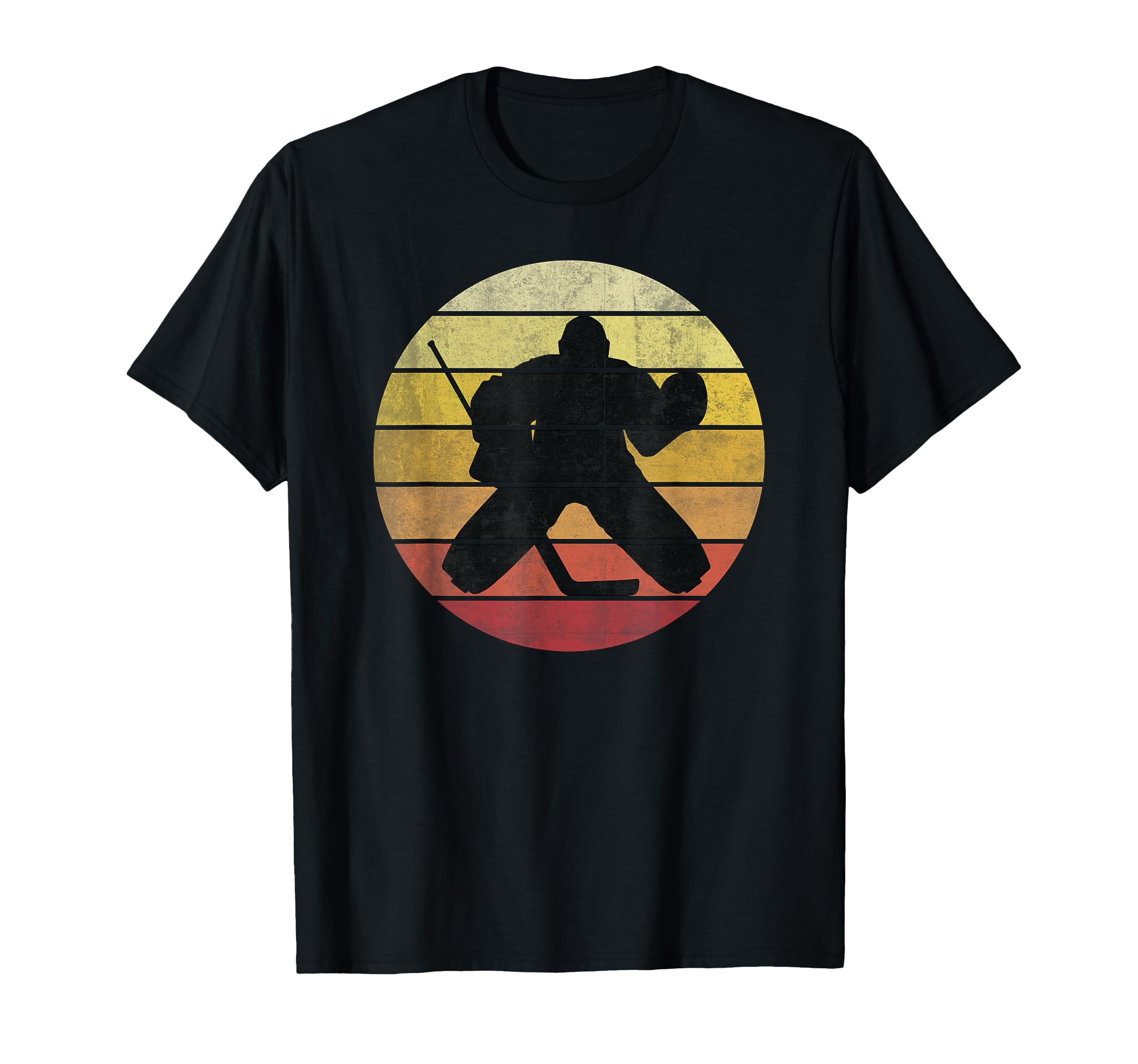 Ice Hockey Sunset Goalie Goalkeeper T-Shirt - Unique Graphic Unisex