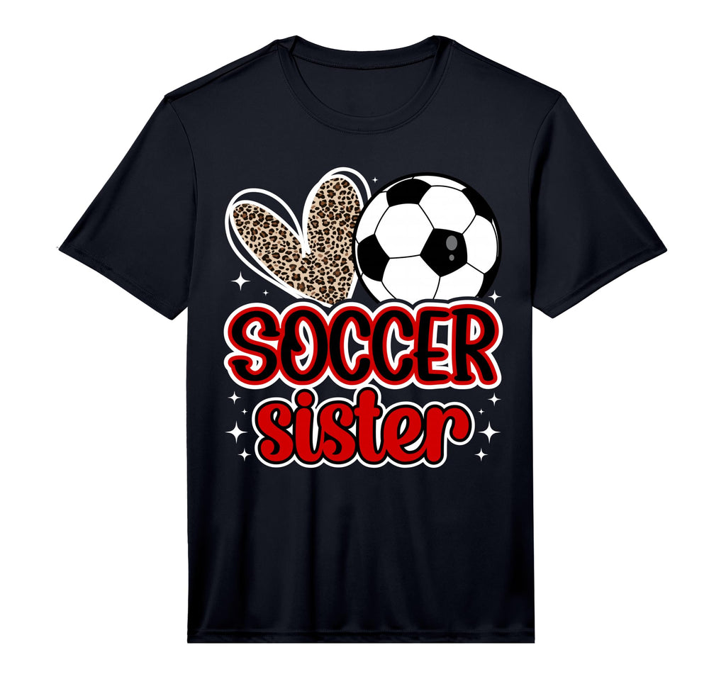 Soccer Sister Heart Sister Soccer T-Shirt - Novelty Apparel Men Women