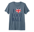 I Love Football British Flag Heart T-Shirt - Trendy Graphic for Adults