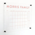 Personalized Clear Acrylic Calendar for Wall, Calendar Whiteboard for Wall, Dry Erase Wall Calendar, Wall Calendar Organizer System for Home (Block, Blush, 23"W x18.5"H)