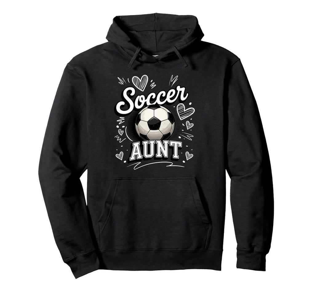 Soccer Aunt Heart Football Game Day Hoodie - Minimalist Print for Adults
