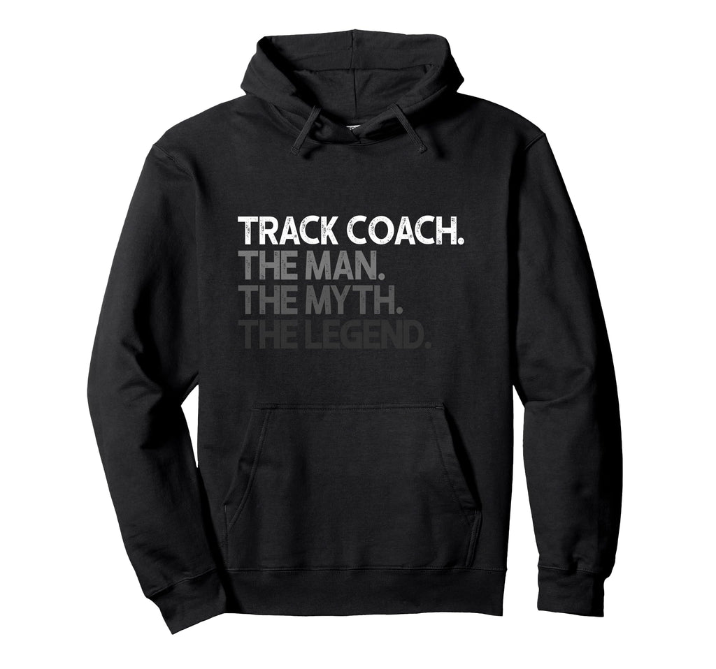 Track Coach Myth Legend Gift Hoodie - Trendy Graphic for Adults