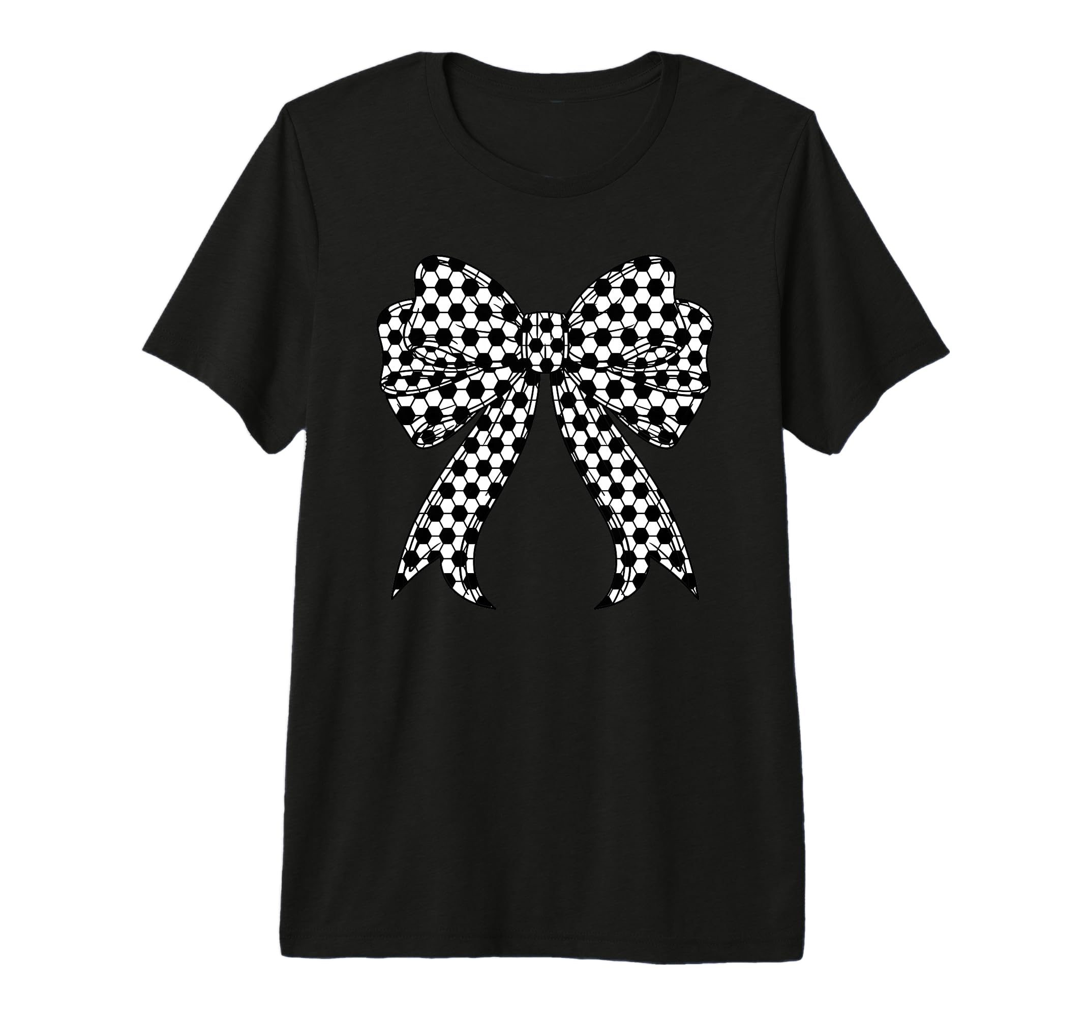 Soccer Ball Coquette Bow Soccer Mom T-Shirt - Trendy Graphic for Adults
