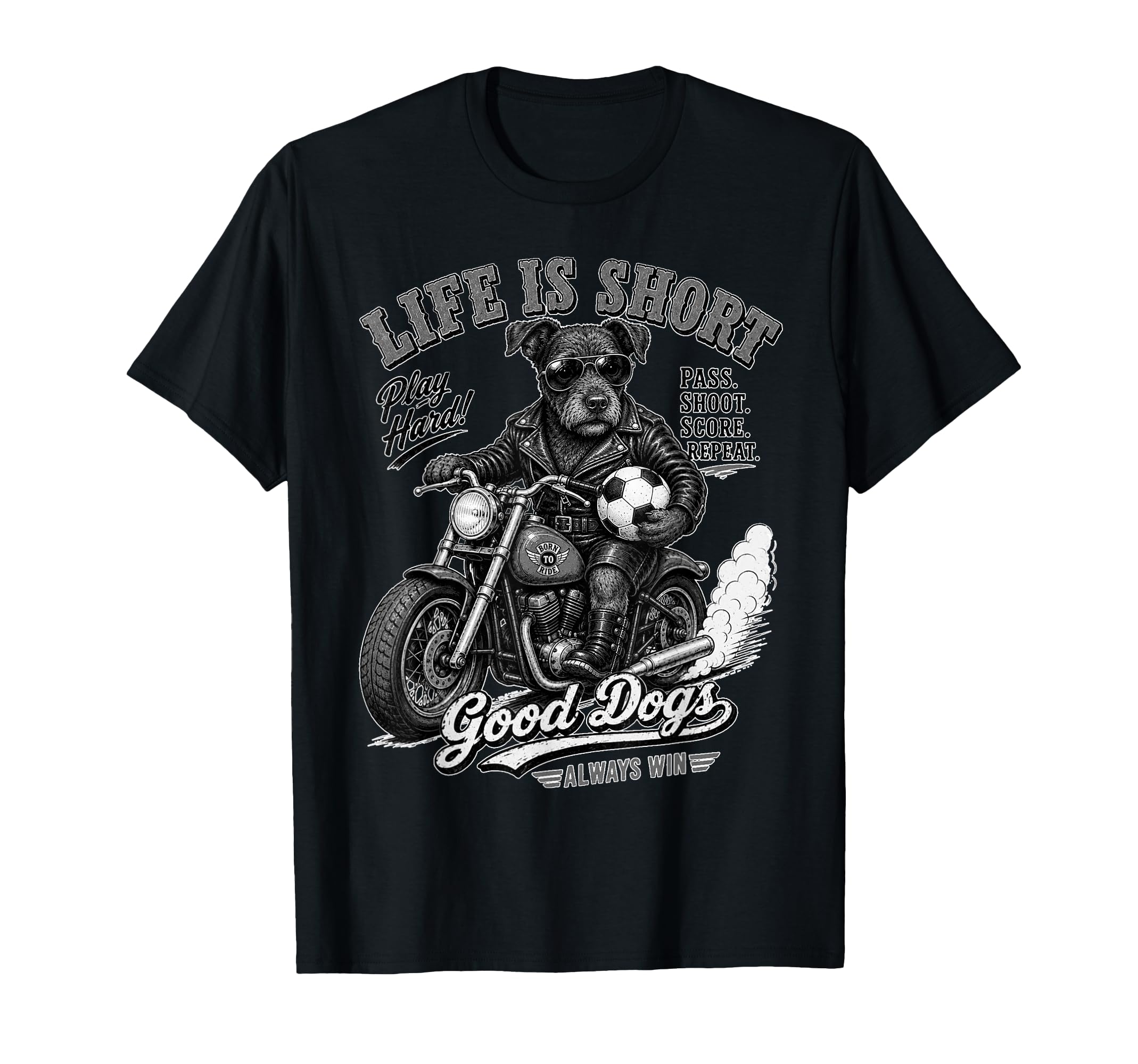 Patterdale Terrier Ride Motorbike T-Shirt - Minimalist Print Men Women