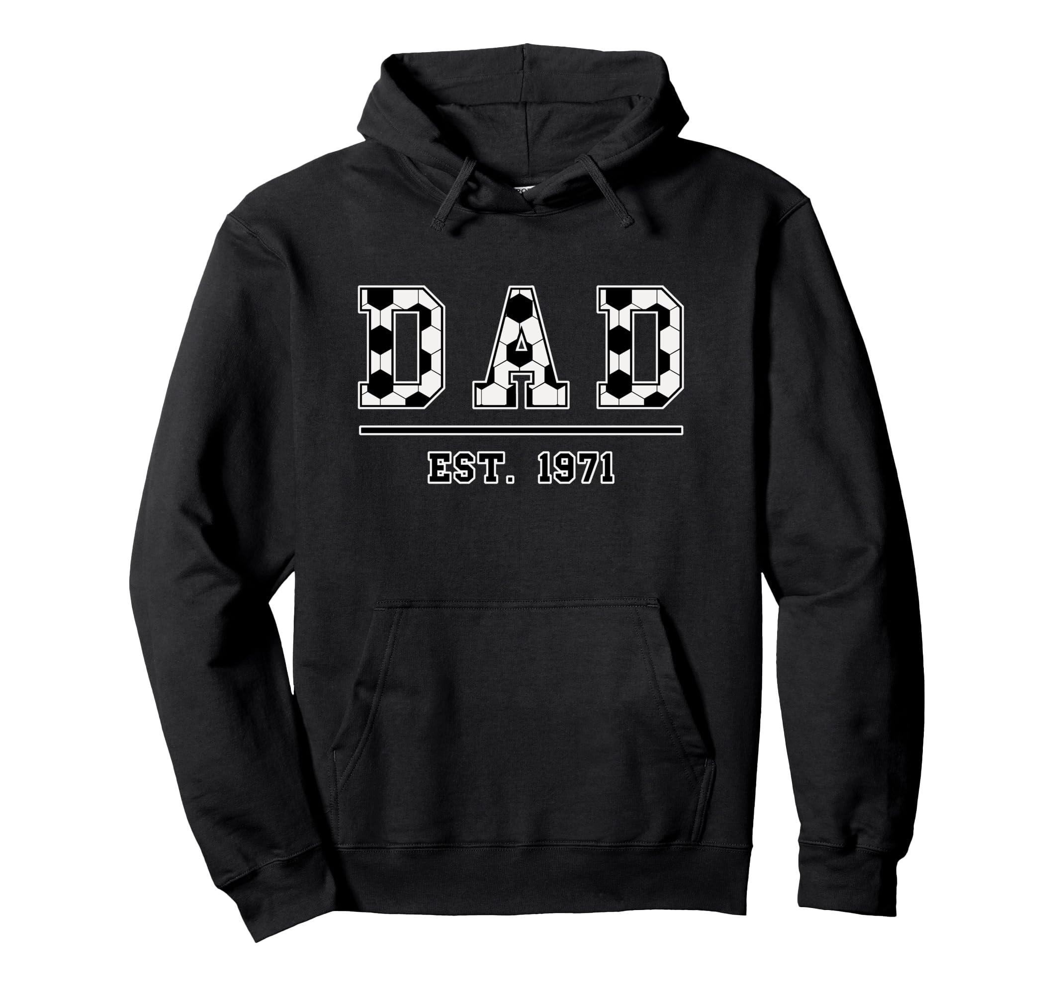 Dad Est 1971 Funny Sports Year Hoodie - Aesthetic Graphic Unisex