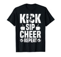Kick Sip Cheer Repeat Soccer Coffee Lover T-Shirt - Unique Graphic Unisex