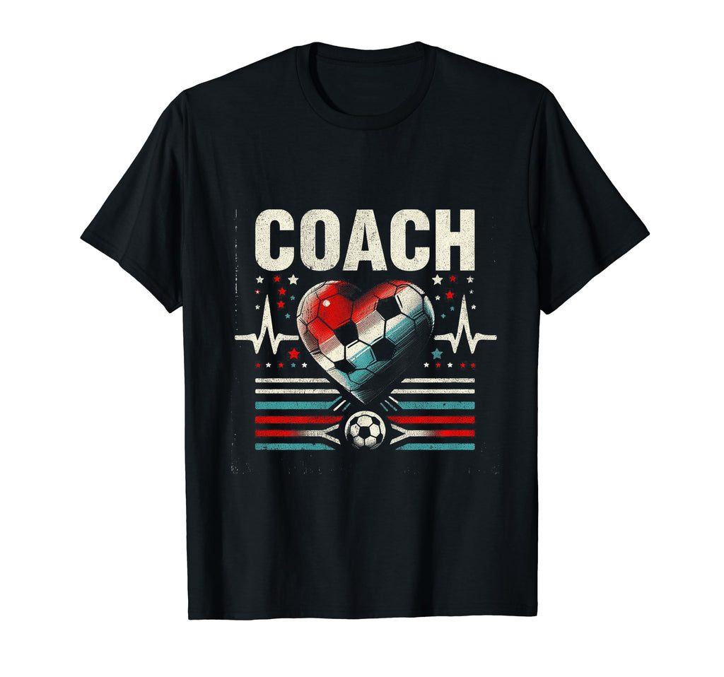 Soccer Coach Training Heart Beat T-Shirt - Novelty Apparel Men Women