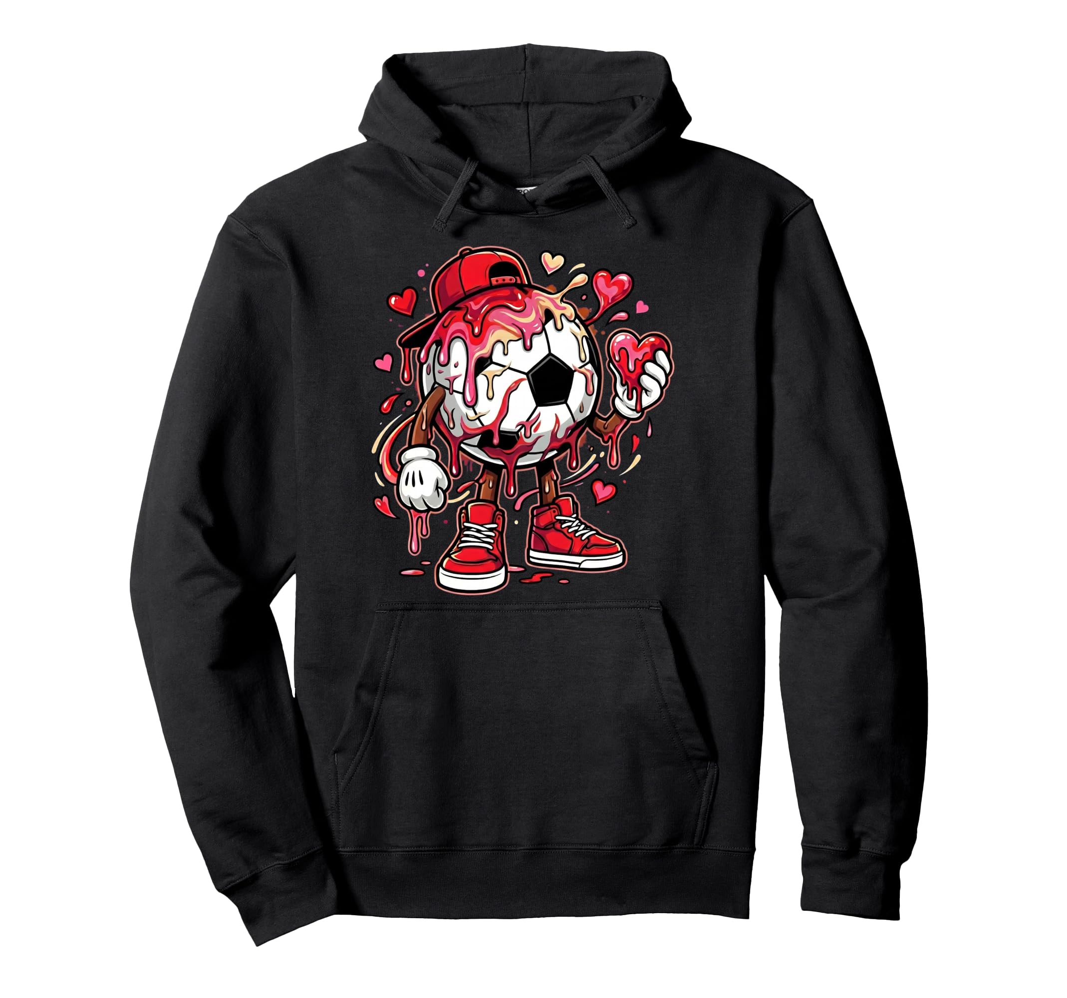 Soccer Football Drip Heart Icecream Hoodie - Custom Art Print for Adults