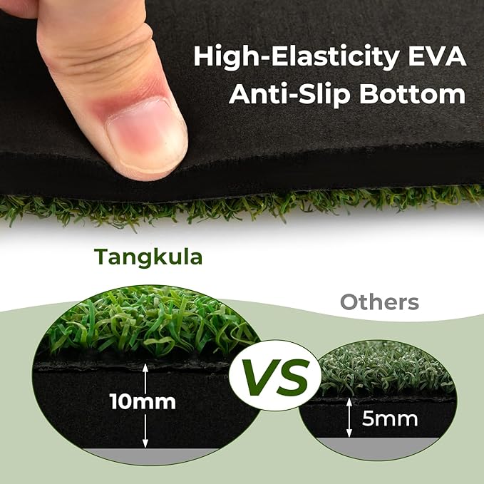 Tangkula Golf Hitting Mat, Artificial Turf Mat for Indoor/Outdoor Golf Practice Includes 2 Rubber Tees & 2 Alignment Sticks, Golf Training Mat for Home Backyard Garage
