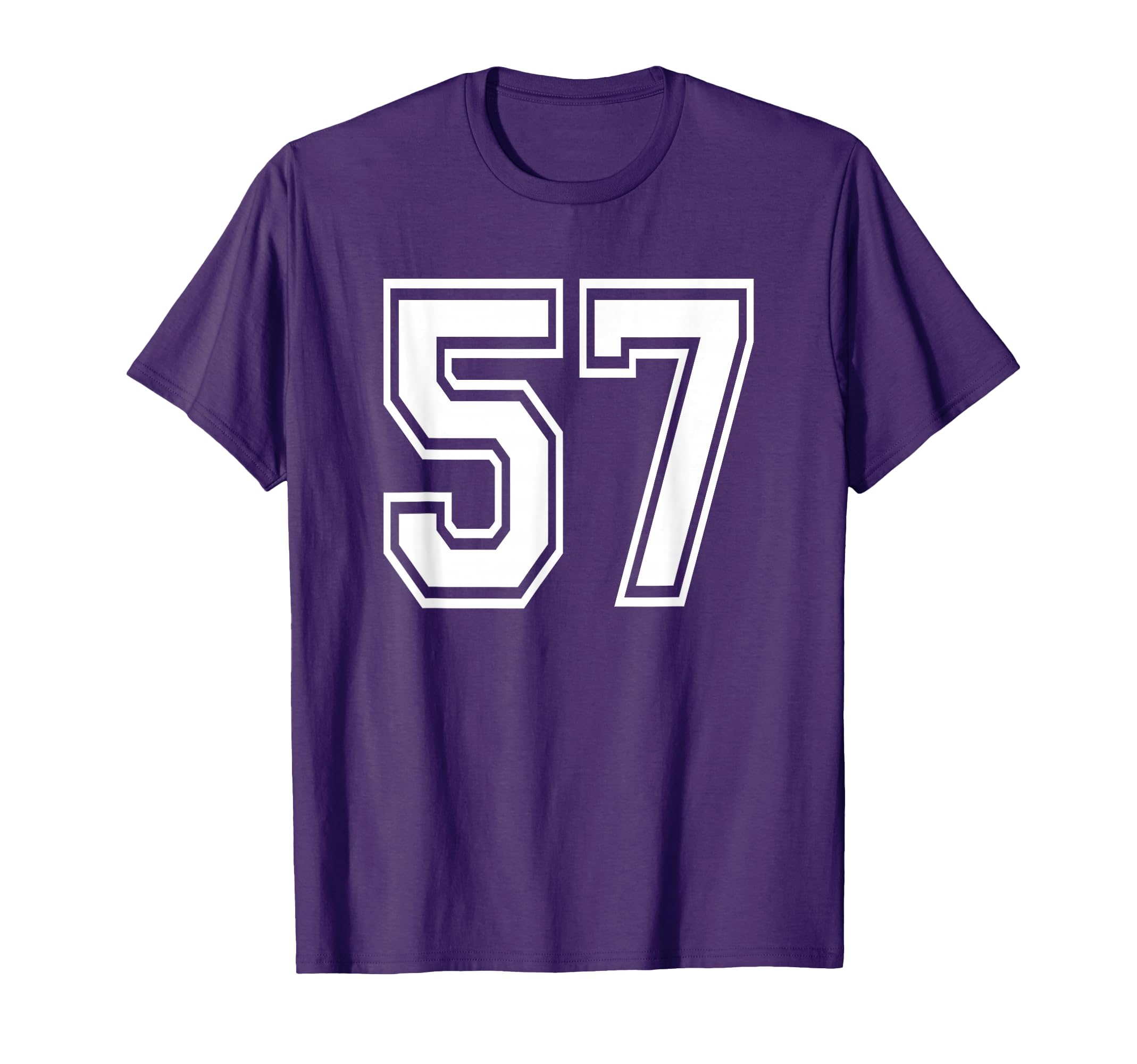 Number 57 Numbered Uniform Sports T-Shirt - Graphic Print for Adults