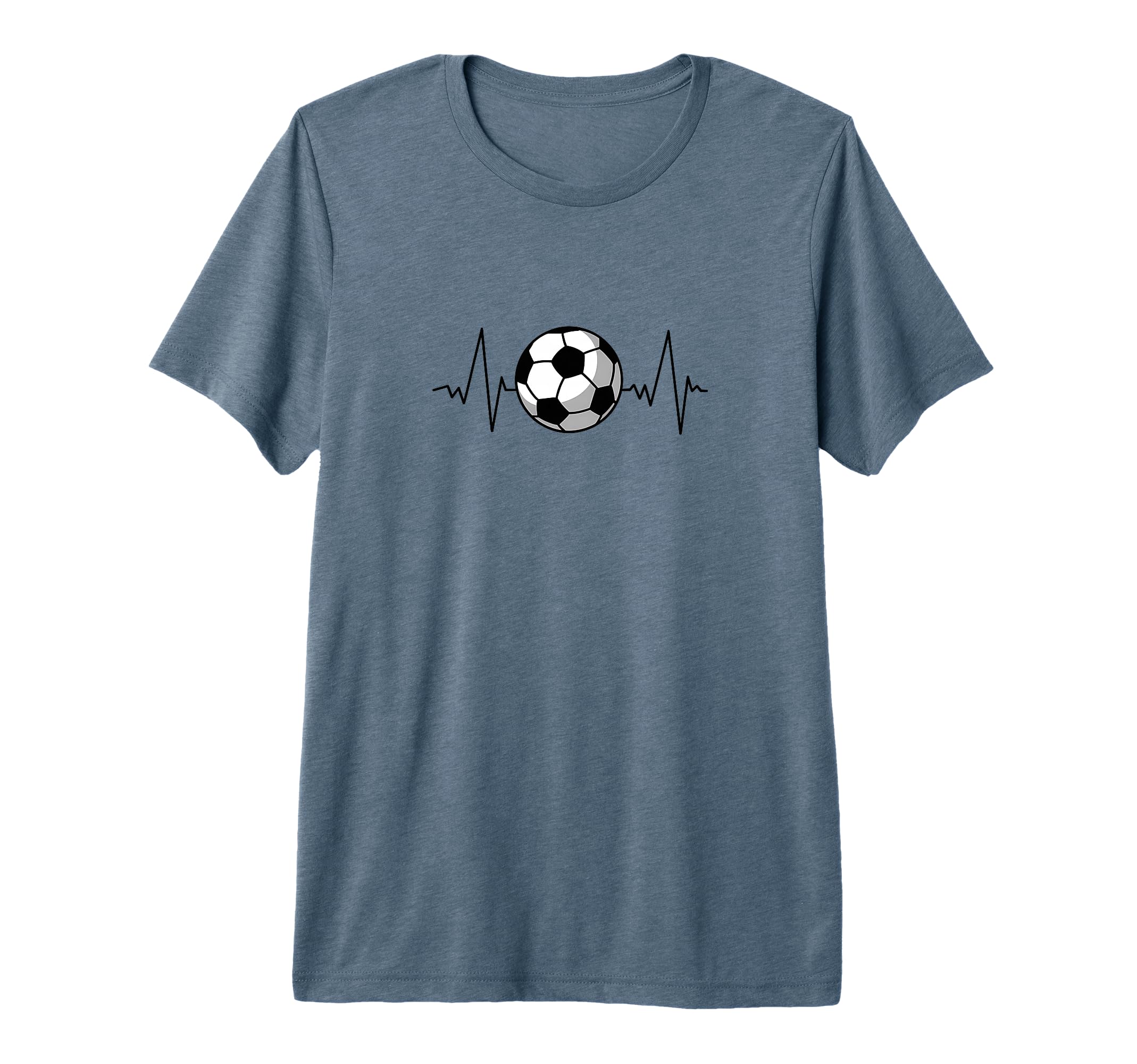 Football Heartbeat Soccer Lover Tri T-Shirt - Casual Everyday Wear Unisex