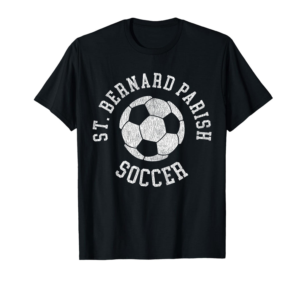 St Bernard Parish Soccer Distressed 90S T-Shirt - Graphic Print for Adults