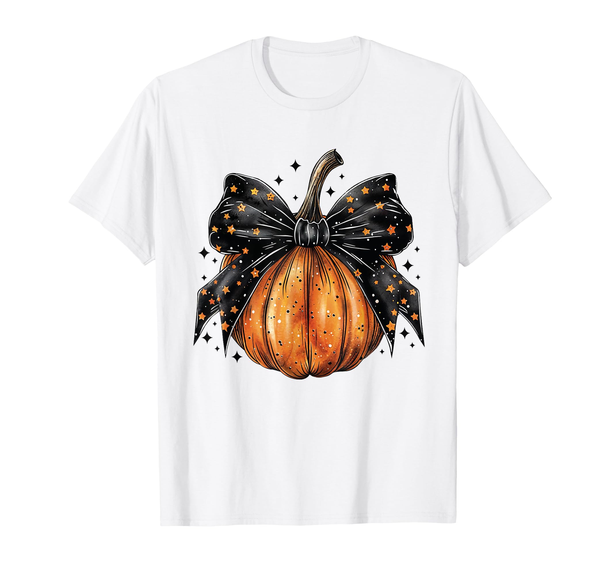 Coquette Bow Pumpkin Halloween T-Shirt - Fun Novelty Design Unisex