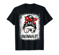 Bleached Momma Life Soccer Messy Bun T-Shirt - Trendy Graphic Men Women