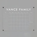 Personalized Clear Acrylic Calendar for Wall, Calendar Whiteboard for Wall, Dry Erase Wall Calendar, Wall Calendar Organizer System for Home (Block, White, 47.5"W x 36"H)