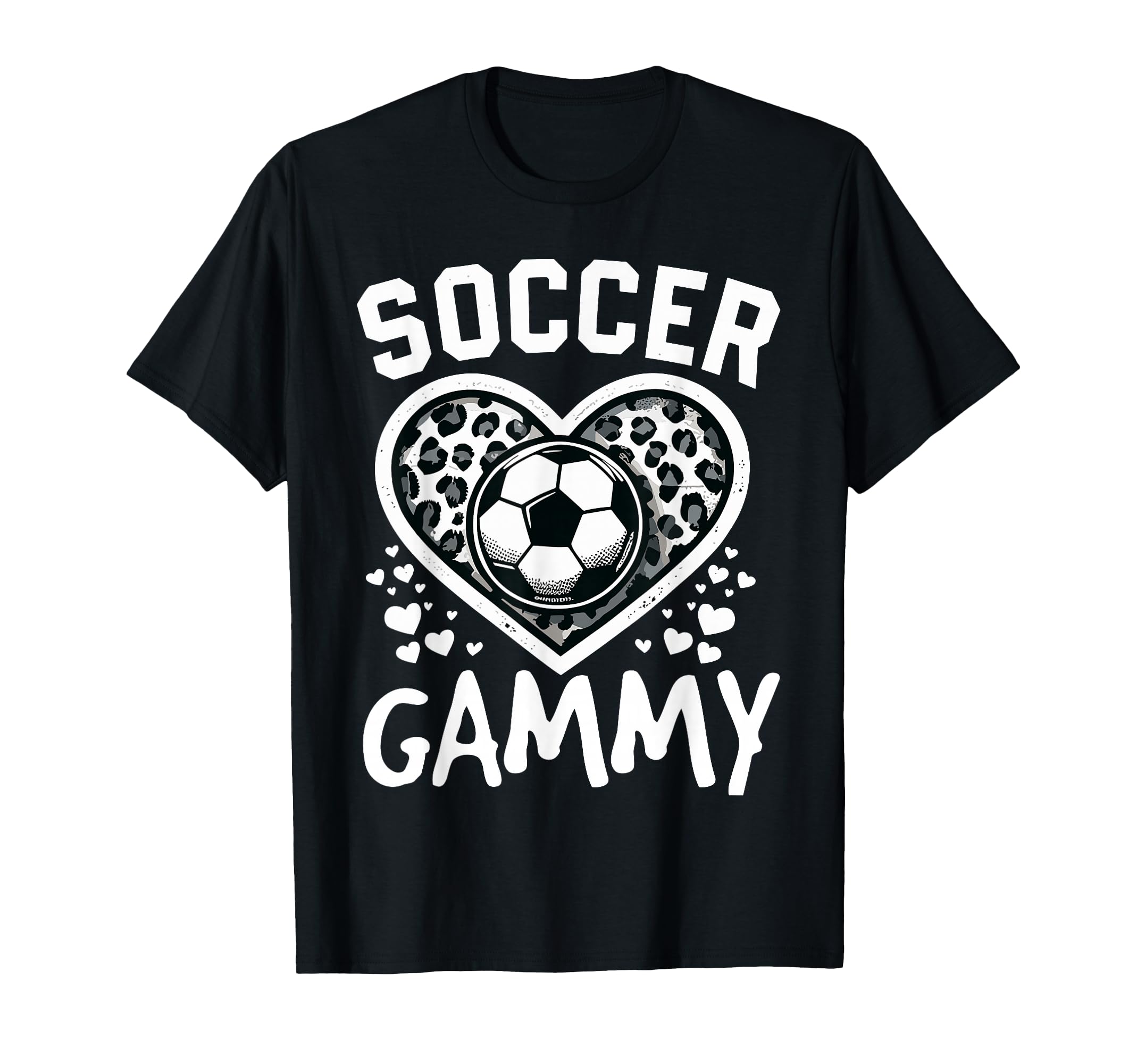 Soccer Gammy Leopard Heart Gammy T-Shirt - Fun Novelty Design for Adults