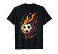 Soccer Soccer Flames Sport Ball T-Shirt - Fun Novelty Design for Adults