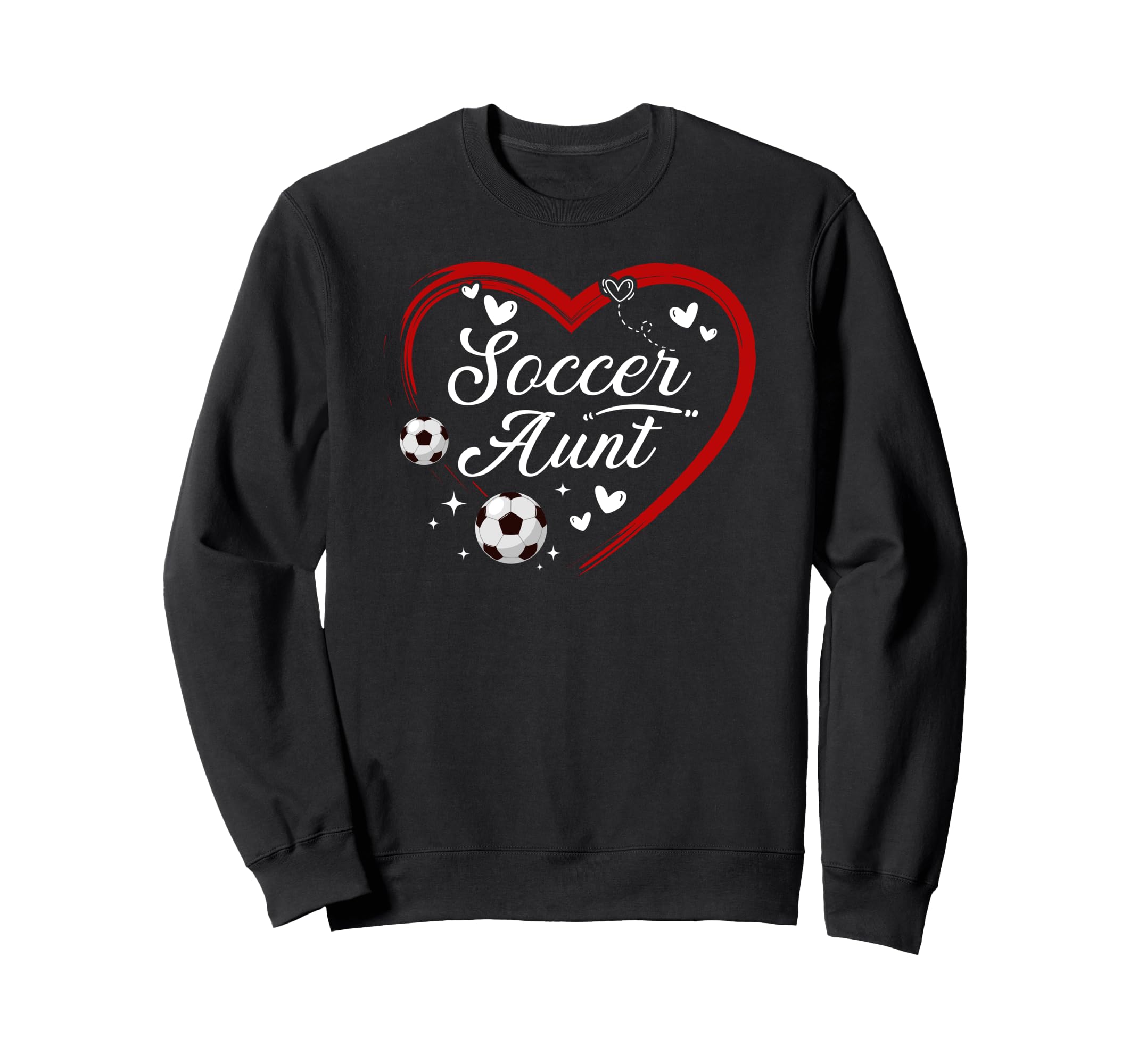 Soccer Aunt Heart Aunt Soccer Sweatshirt - Fun Novelty Design Unisex