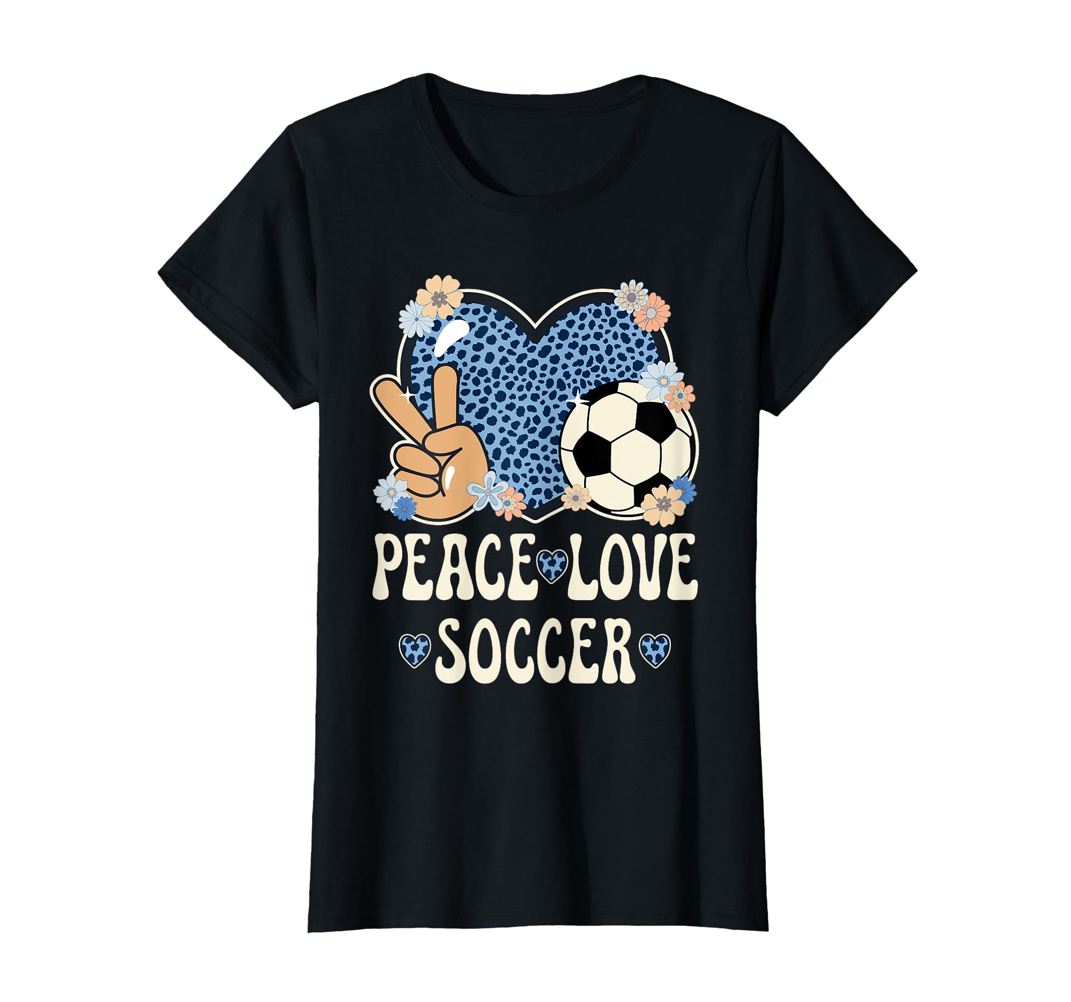 Peace Love Soccer Lover Outfit T-Shirt - Minimalist Print for Adults