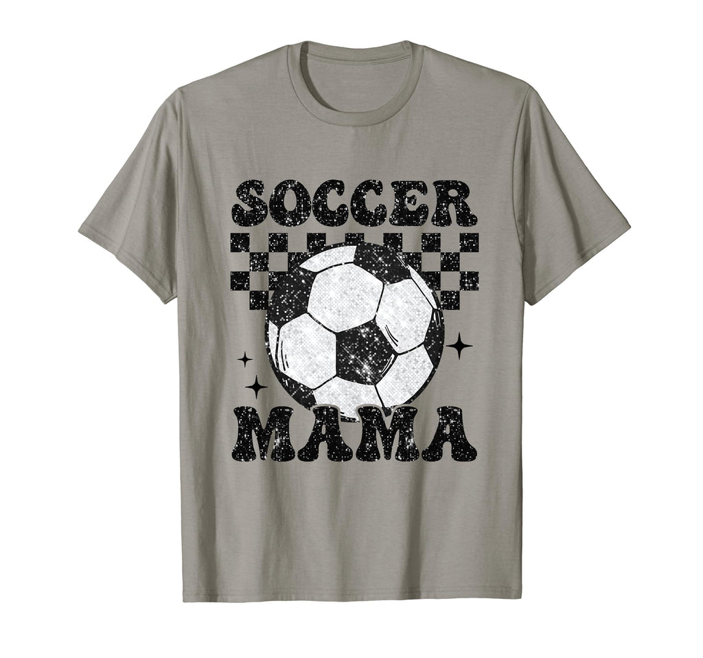 Soccer Mama Checkered Funny Soccer T-Shirt - Fun Novelty Design Men Women
