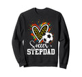 Soccer Stepdad Leopard Heart Colorful Sweatshirt - Unique Graphic Men Women