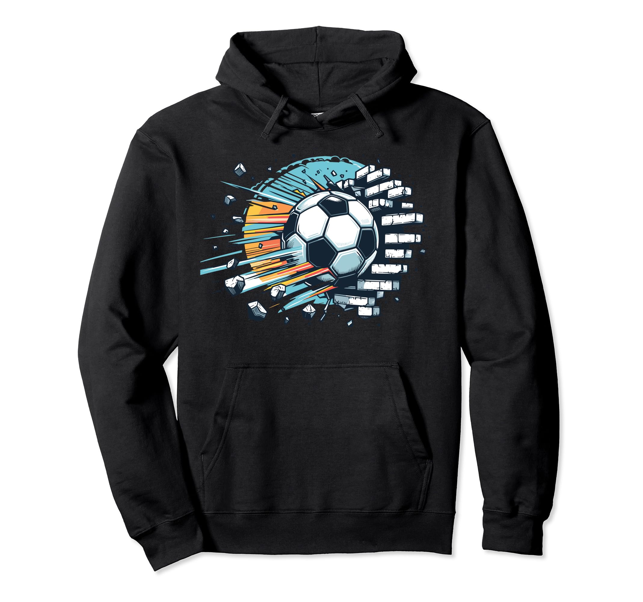 Soccer Ball Break Wall Soccer Sport Hoodie - Streetwear Style Unisex