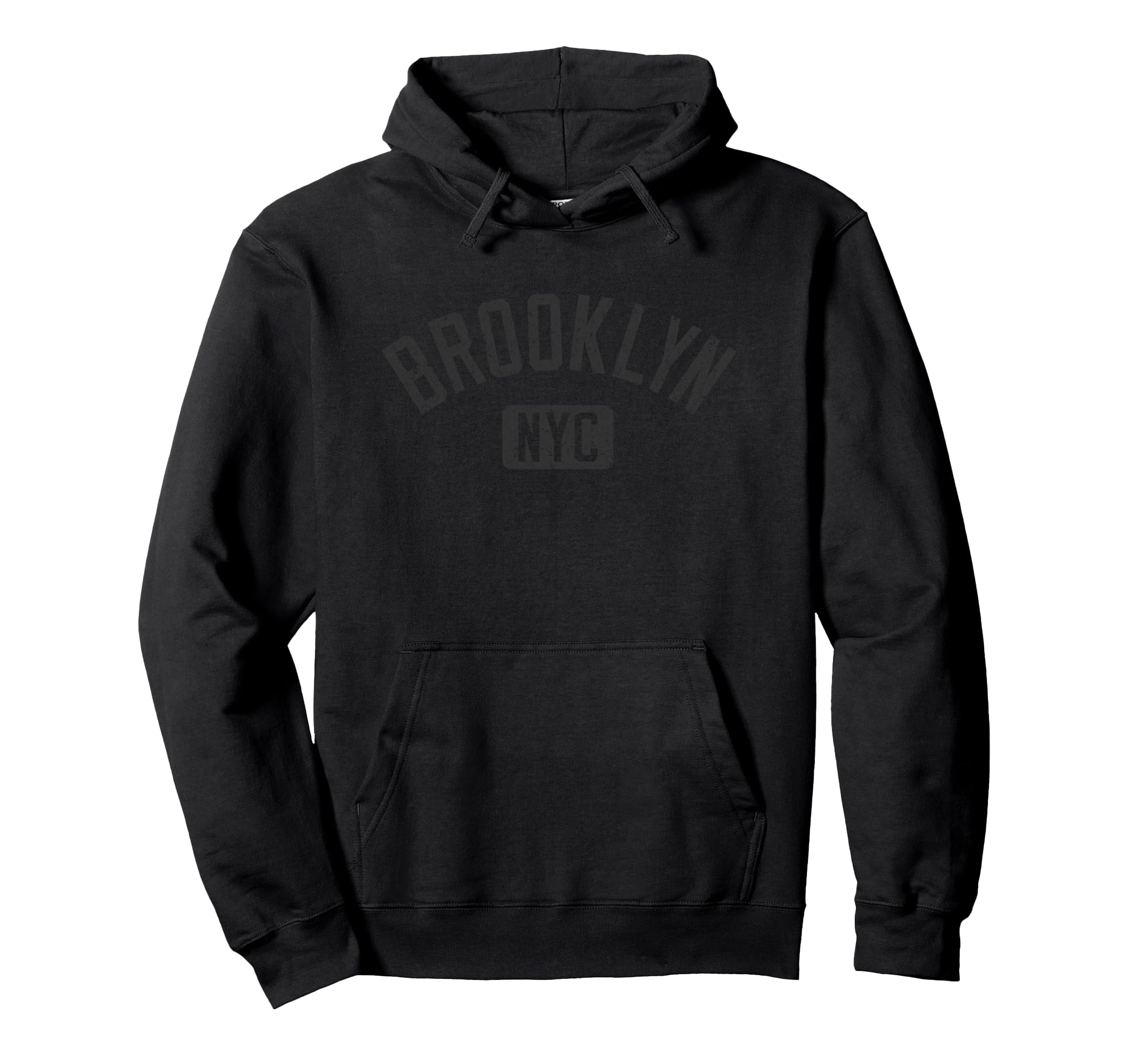 Brooklyn Nyc Arched Text Distressed Hoodie - Trendy Graphic for Adults