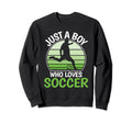 Just Who Loves Soccer Funny Soccer Sweatshirt - Minimalist Print Unisex