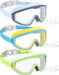 NSSIW Swim Goggles Swimming Kids-Goggles: Anti Fog No Leak with Nose Clip Earplugs for Girls Boys Youth 6-14 3 Pack