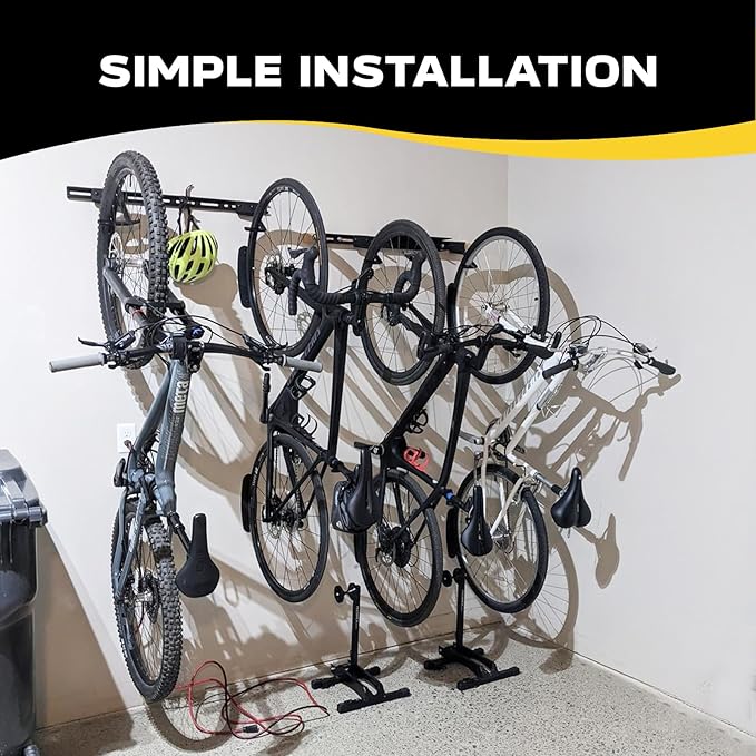 Bike Storage Rack Wall Mount Bike Rack | Steel Bike Mount Wall | Adjustable Bike Hangers for Garage (2 Bike Rack)