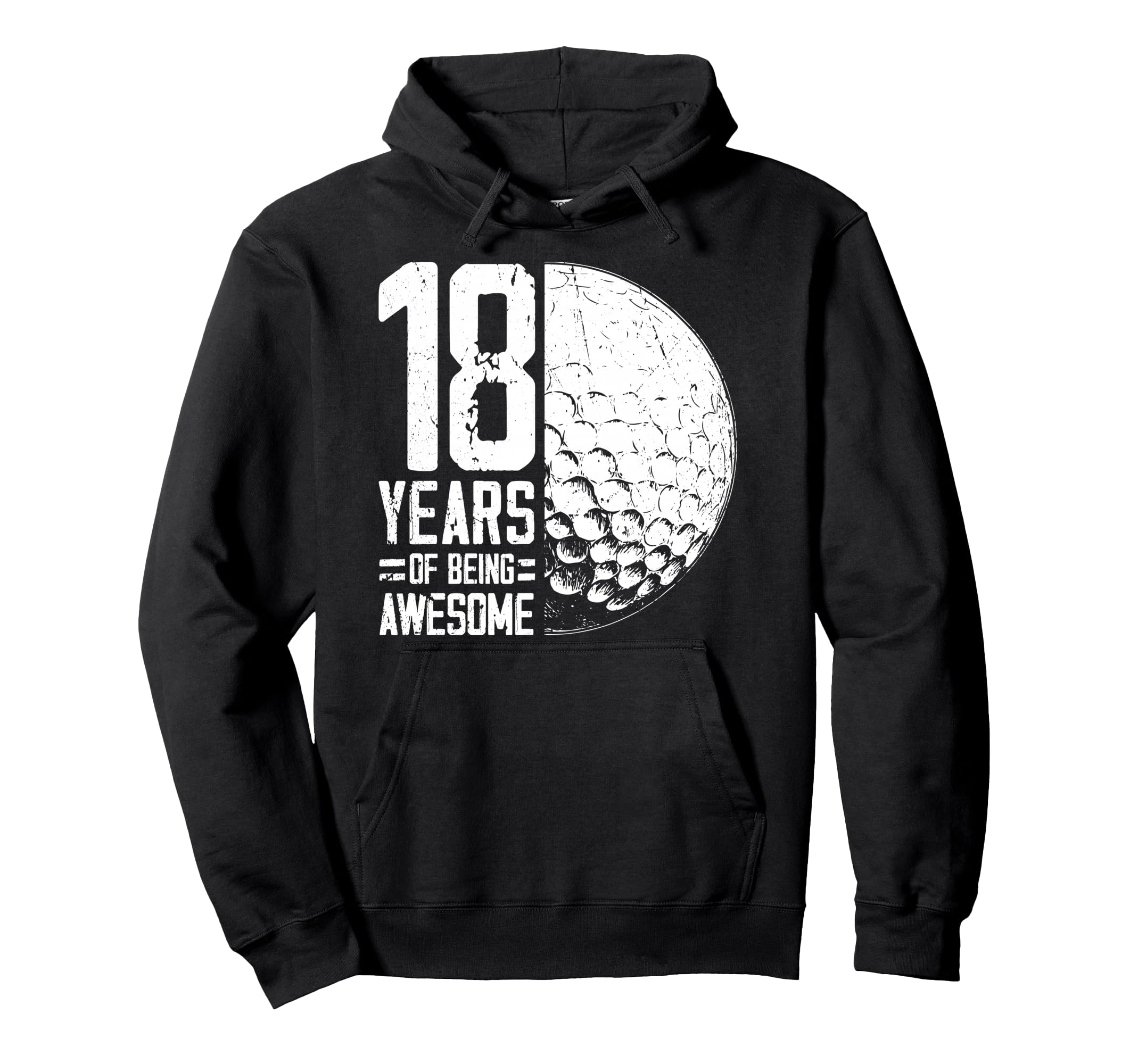 18Th Birthday Golf Player Golf 18 Hoodie - Minimalist Print for Adults