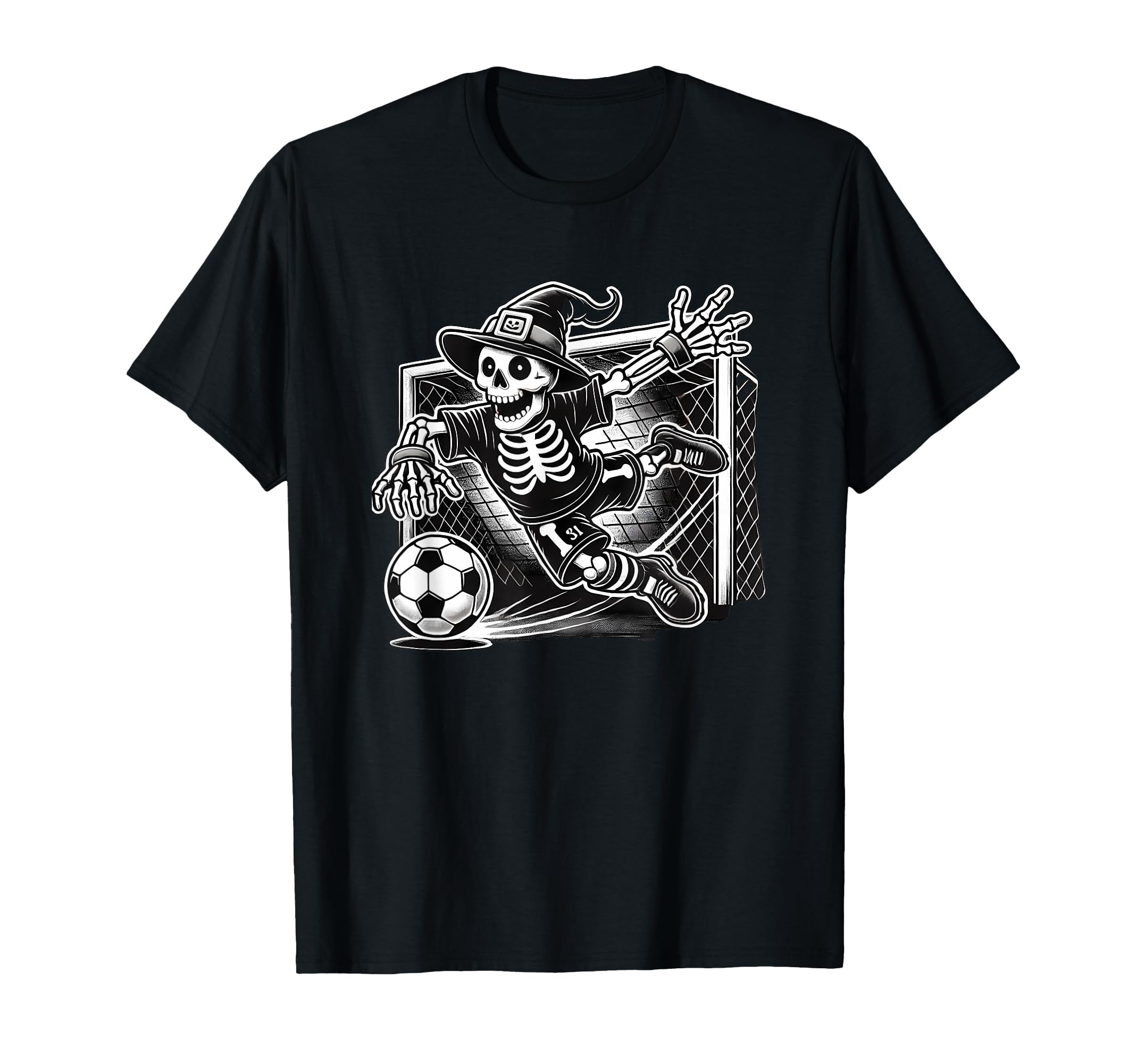 Halloween Skeleton Goalie Soccer T-Shirt - Streetwear Style Unisex