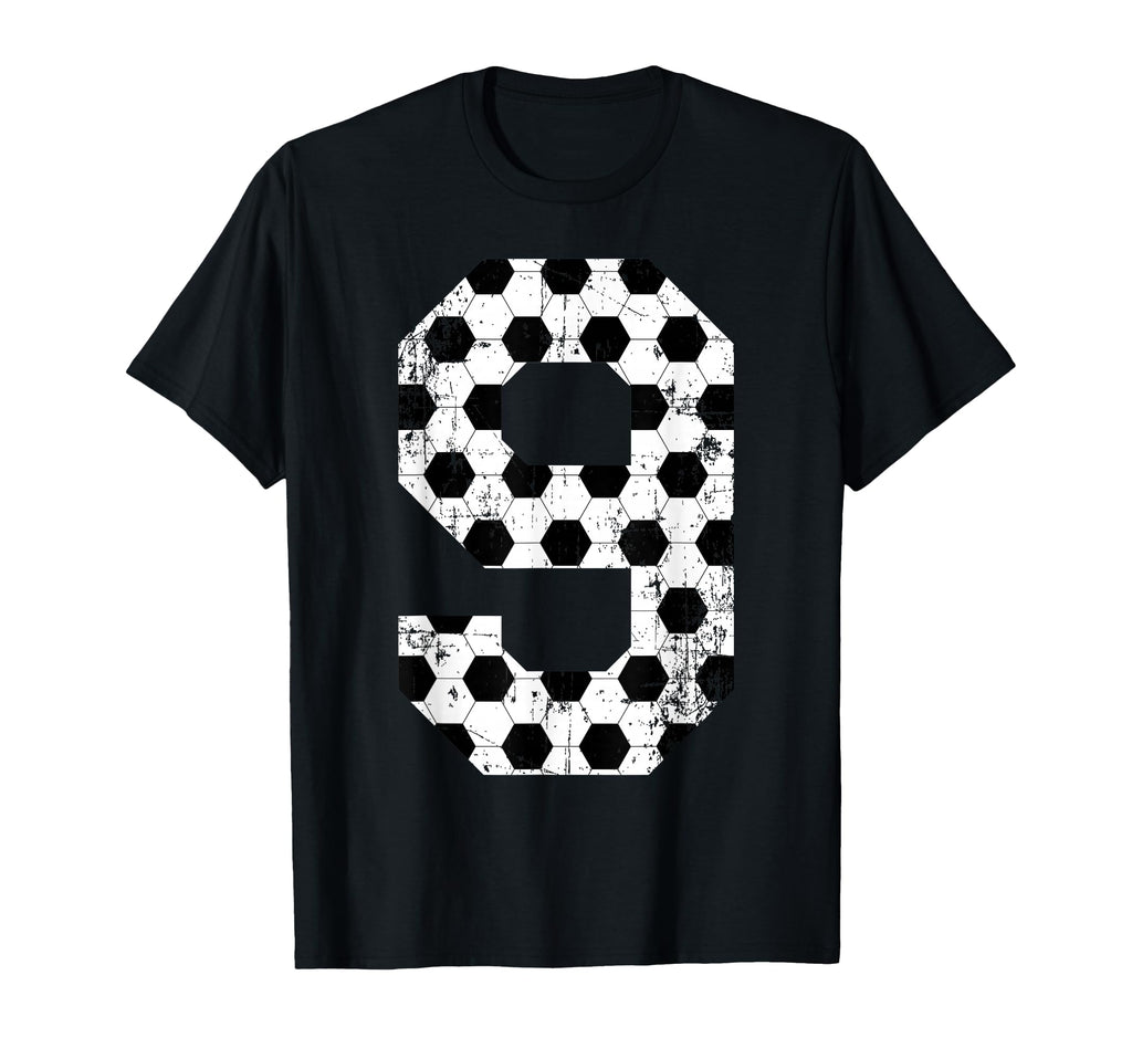 Soccer 9 Jersey Number T-Shirt - Minimalist Print for Adults
