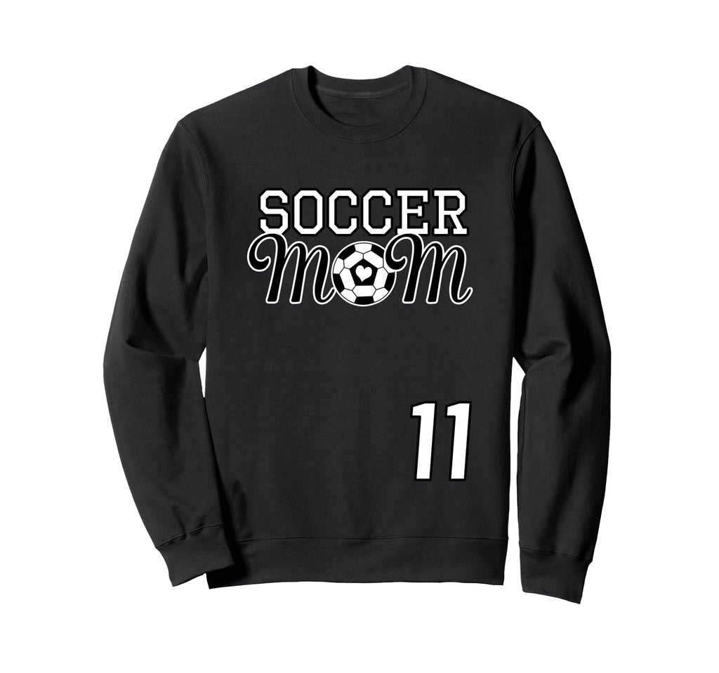Number 11 Soccer Mom Mothers Day Sweatshirt - Minimalist Print Men Women