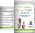 Pet Wellbeing Ultimate Probiotic 9 Strains for Dogs & Cats - Supports The Gut Microbiome and Digestion, Immune System Care, Urinary Tract Health, FOS, 2.5 Billion CFU - 11.29 oz (320 g) Powder