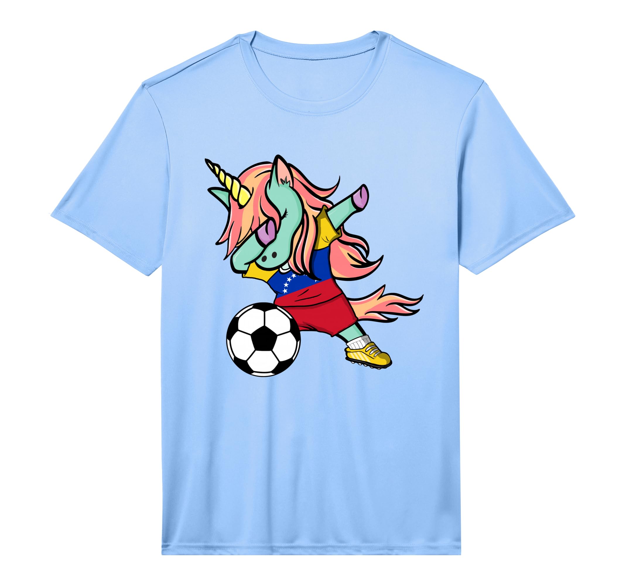 Dabbing Unicorn Venezuela Soccer T-Shirt - Trendy Graphic Unisex