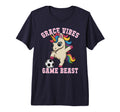 Grace Vibes Soccer Unicorn Just Who T-Shirt - Minimalist Print for Adults