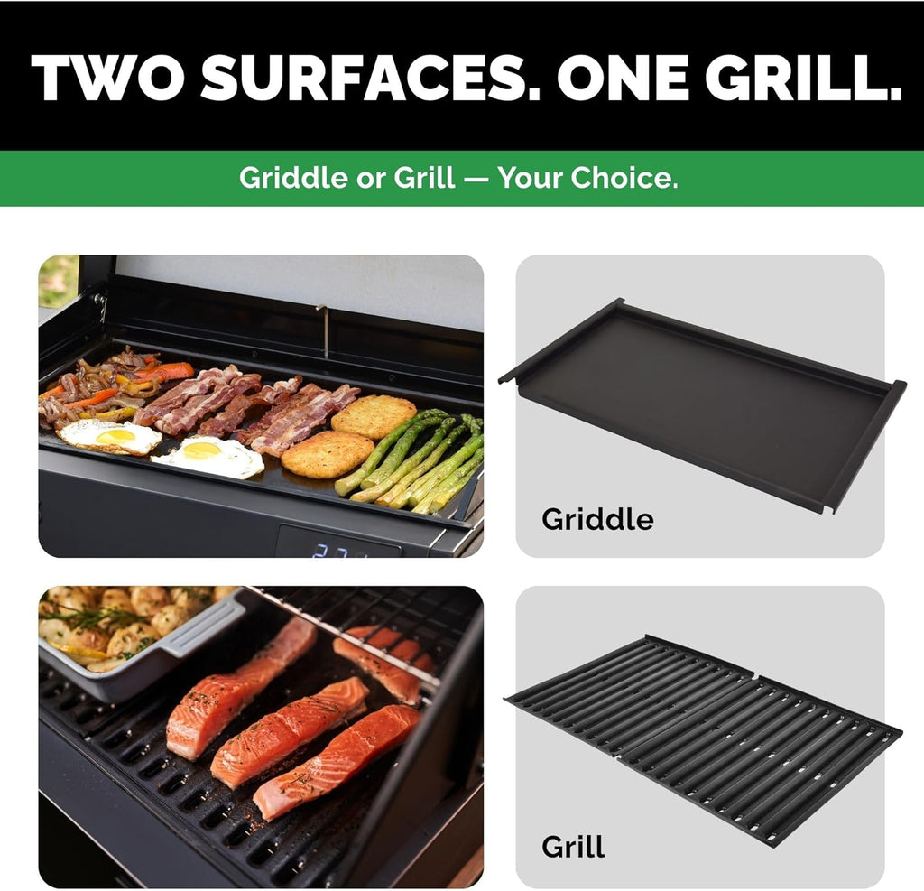Turbo E Outdoor Electric Grill by PLUGNGRILL - High-Power 1700W Infrared Grill Technology - 24-Inch Smart BBQ Grill with Probe & Digital Display for Precise Cooking & Searing (Turbo E Griddle Set)