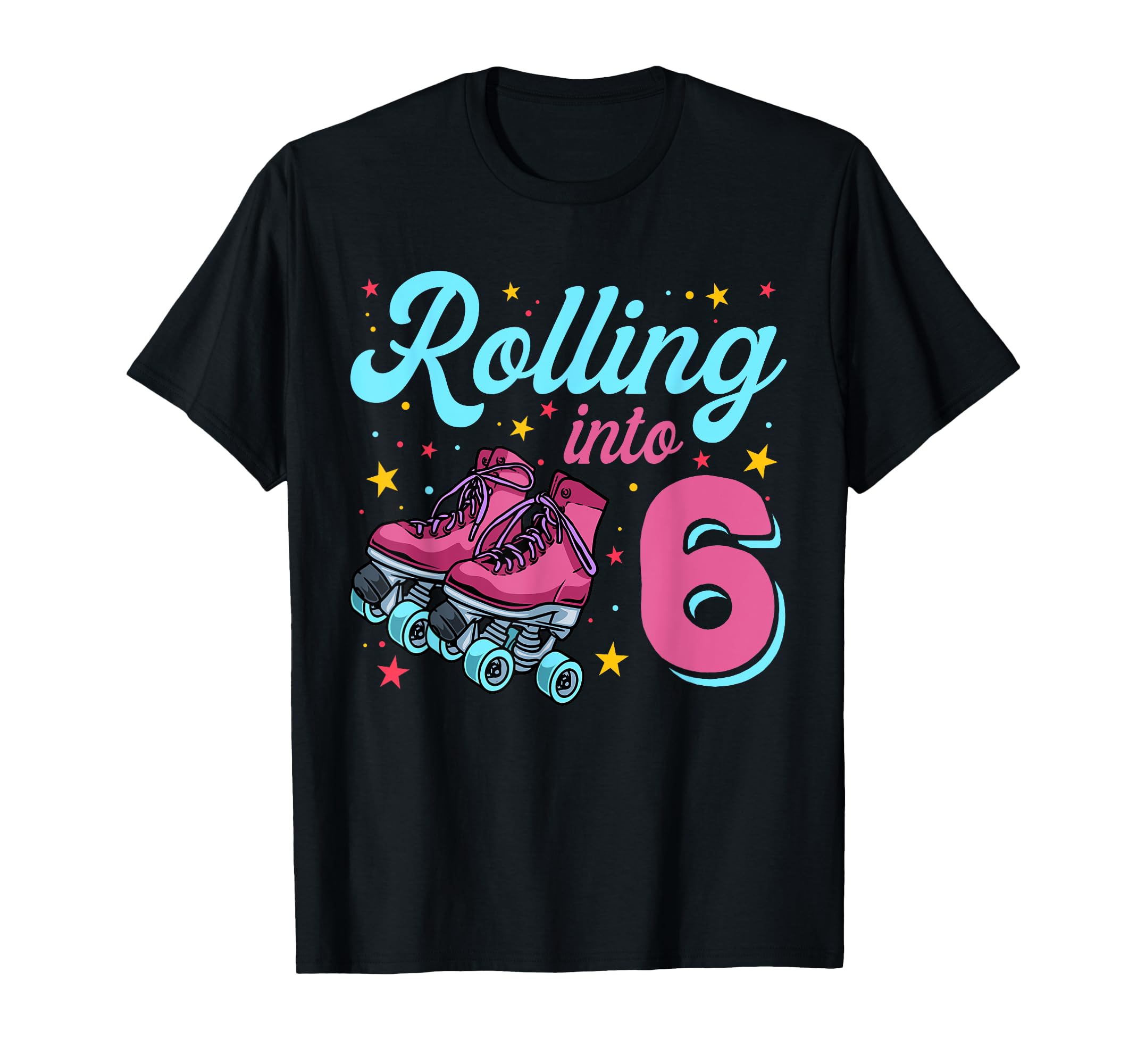 6Th Birthday Roller Skates Rolling T-Shirt - Fun Novelty Design Unisex
