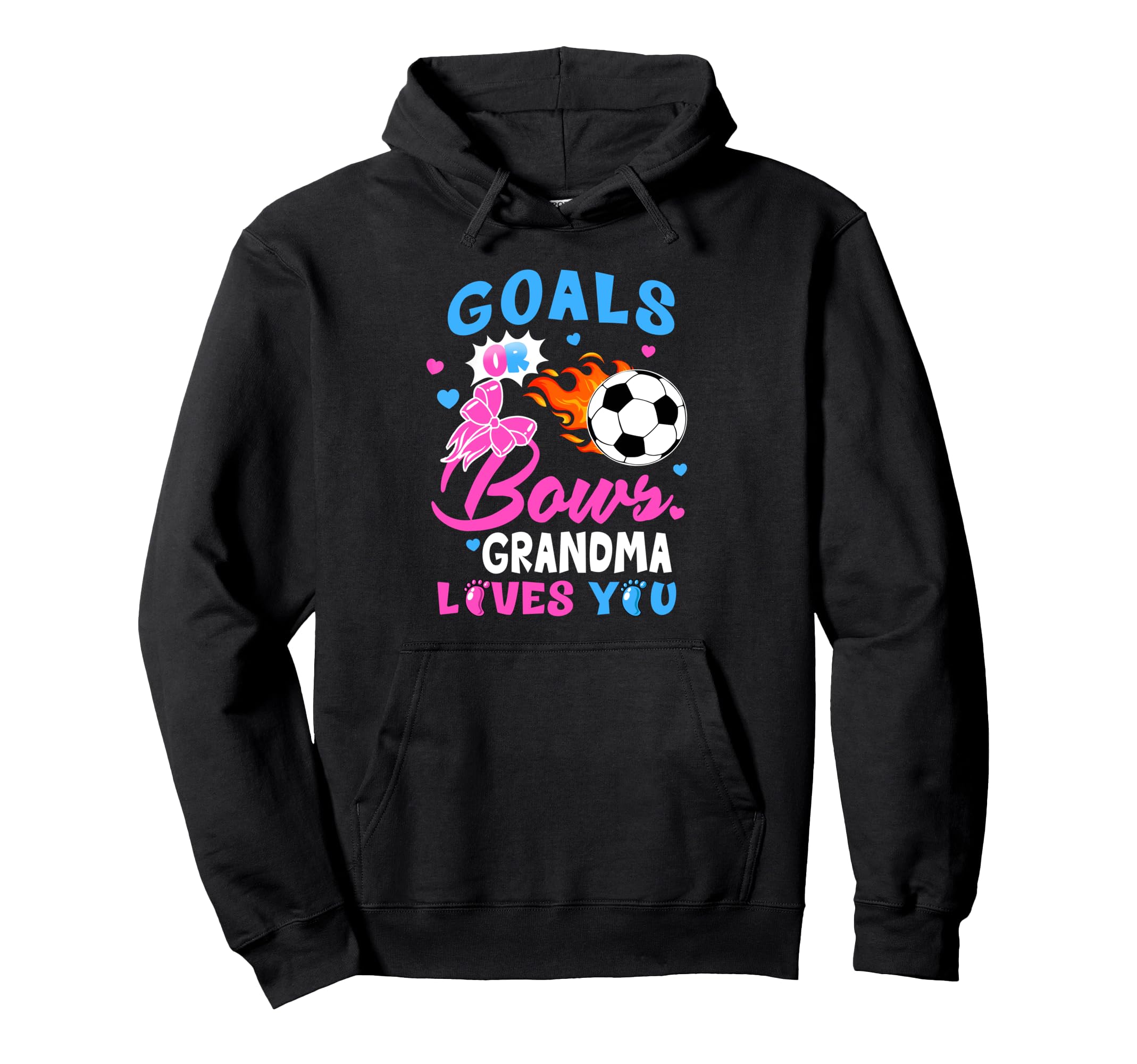 Gender Reveal Goals Or Bows Grandma Hoodie - Streetwear Style for Adults
