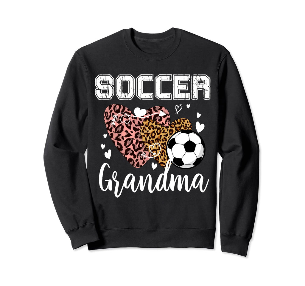 Soccer Grandma Heart Leopard Sweatshirt - Novelty Apparel Men Women