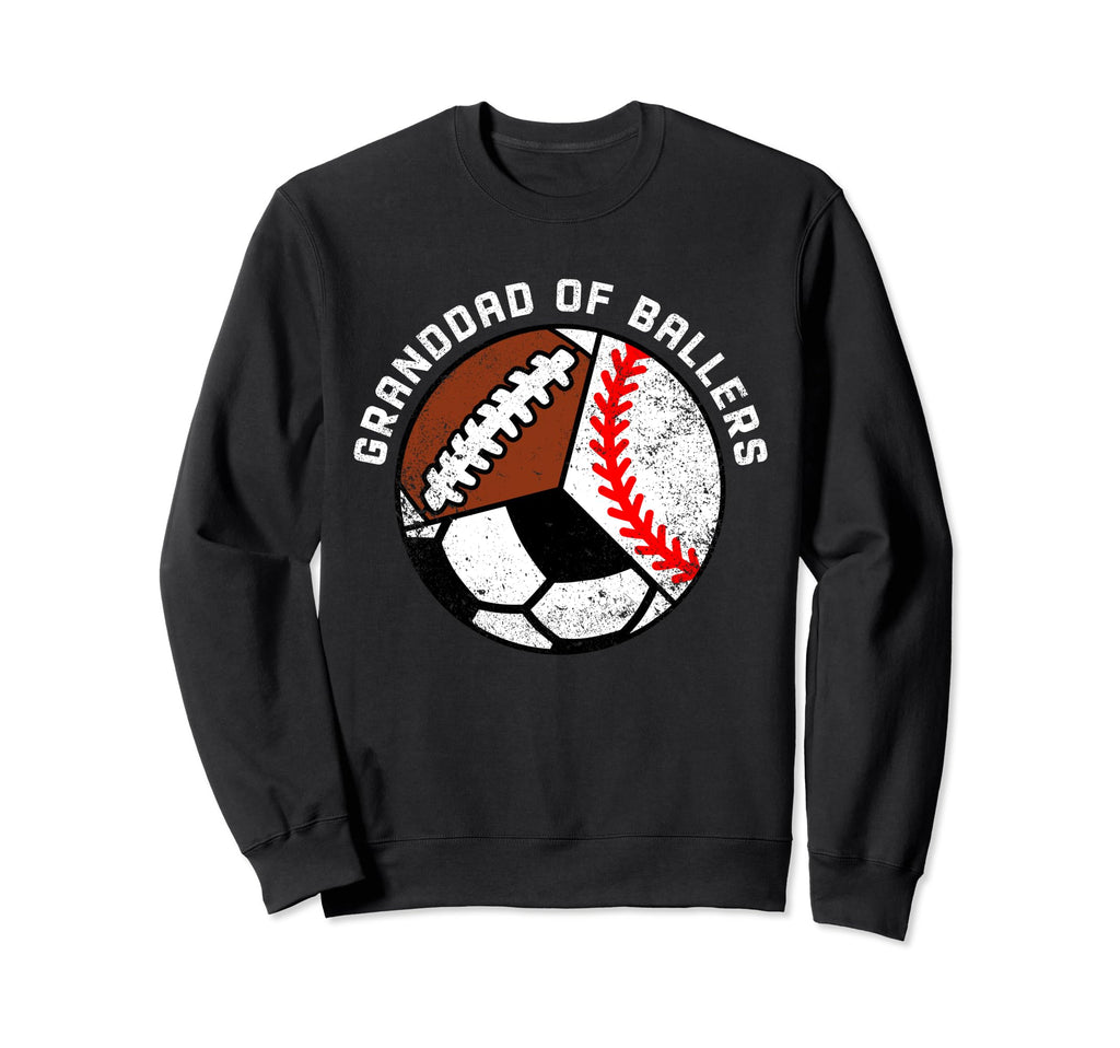 Granddad Ballers Funny Baseball Sweatshirt - Casual Everyday Wear Unisex