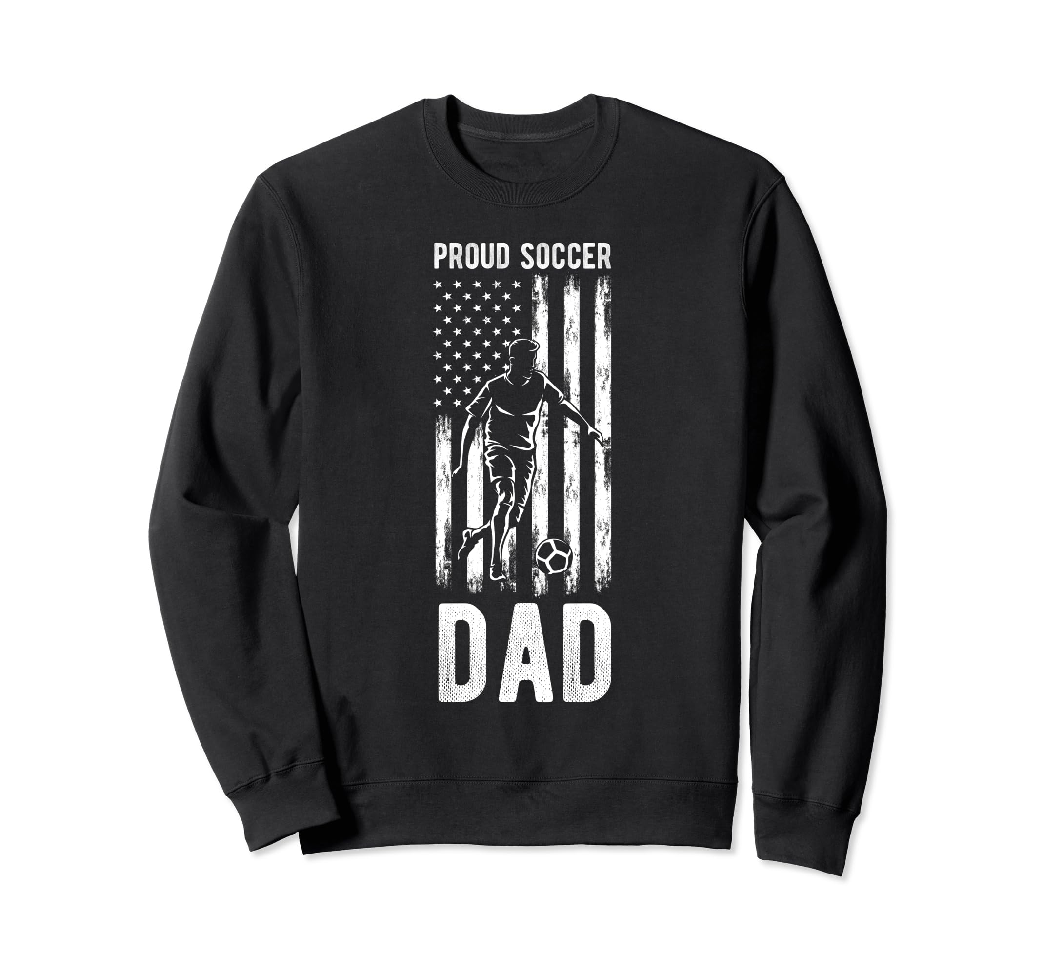 Proud Soccer Dad Usa Flag Sweatshirt - Casual Everyday Wear for Adults