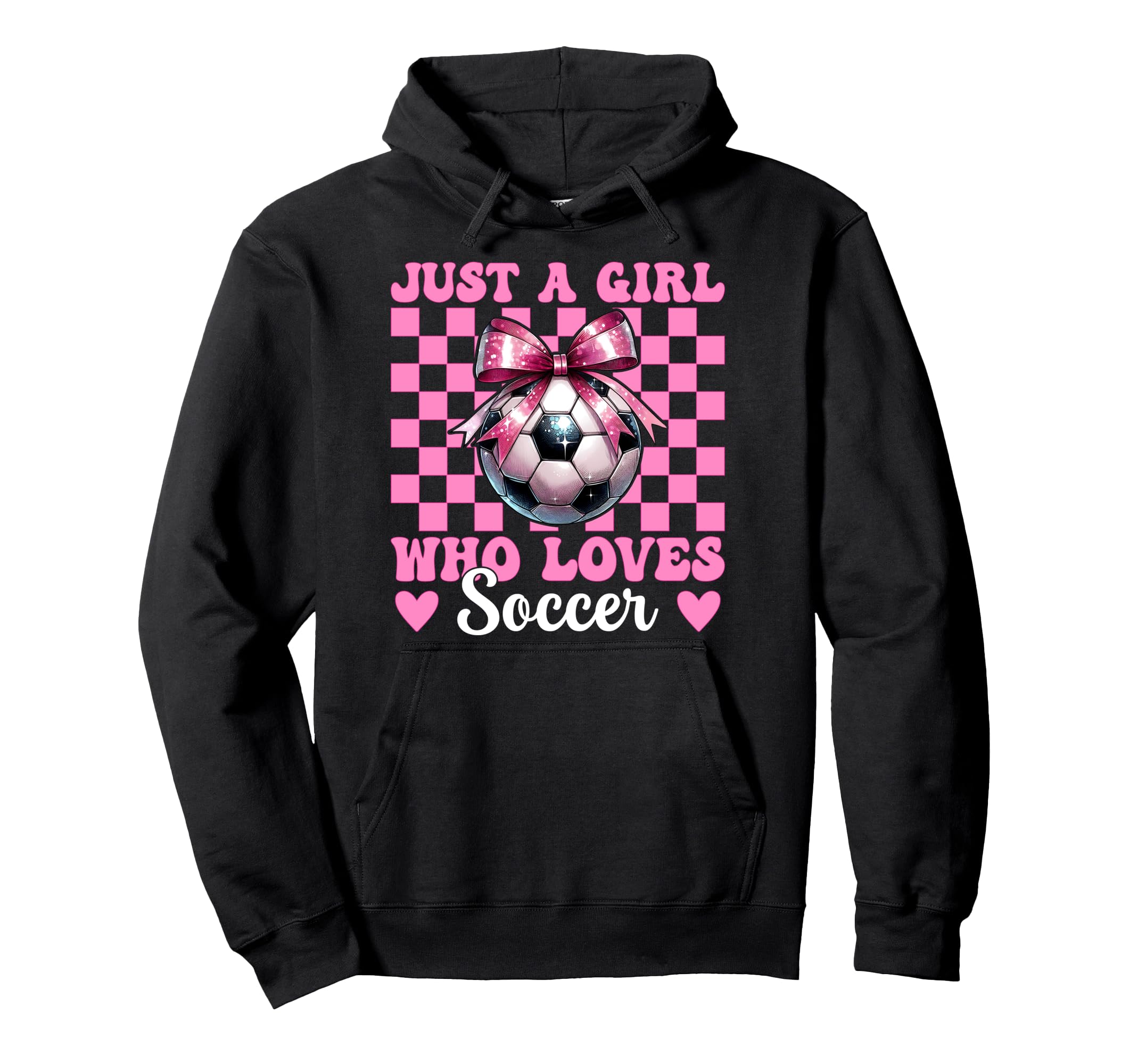 Just Who Loves Soccer Coquette Bow Hoodie - Streetwear Style Unisex